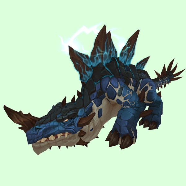 Blue Primal Thunder Lizard w/ Regular Horn, Electric Plates & Tail Spikes