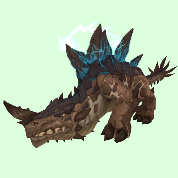 Brown Primal Thunder Lizard w/ Regular Horn, Electric Plates & Tail Spikes