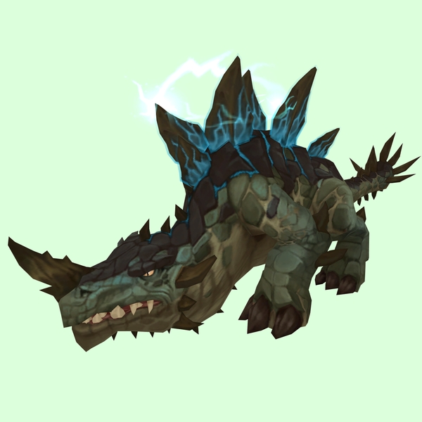 Green Primal Thunder Lizard w/ Regular Horn, Electric Plates & Tail Spikes