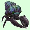 Onyx & Emerald Hermit Crab w/ Purple & Green Shell
