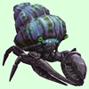 Onyx & Emerald Hermit Crab w/ Purple & Green Shell