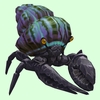Onyx & Topaz Hermit Crab w/ Purple & Green Shell