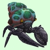 Onyx & Topaz Hermit Crab w/ Green-Spotted Teal Shell