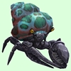 Onyx & Topaz Hermit Crab w/ Green-Spotted Teal Shell