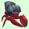 Ruby & Sapphire Hermit Crab w/ Purple & Green Shell