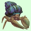 Ivory Hermit Crab w/ Purple & Green Shell