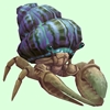 Ivory Hermit Crab w/ Purple & Green Shell