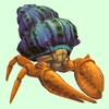 Orange Hermit Crab w/ Purple & Green Shell