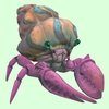 Pink Hermit Crab w/ Pale Orange & Blue Shell