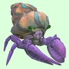 Purple Hermit Crab w/ Pale Orange & Blue Shell