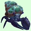 Indigo Hermit Crab w/ Green-Spotted Teal Shell