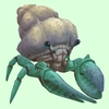 Teal Hermit Crab w/ Plain Shell