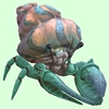 Teal Hermit Crab w/ Pale Orange & Blue Shell