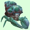 Teal Hermit Crab w/ Green-Spotted Teal Shell