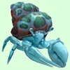 Light Blue Hermit Crab w/ Green-Spotted Teal Shell