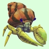 Yellow Hermit Crab w/ Orange & Black Shell