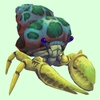 Yellow Hermit Crab w/ Green-Spotted Teal Shell