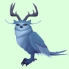 Blue Somnowl w/ Pronged Antlers, Small Ears, Wide Brows, Long Tail