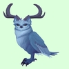 Blue Somnowl w/ Crescent Antlers, Medium Ears, Crested Brow, Medium Tail