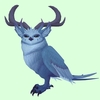Blue Somnowl w/ Crescent Antlers, Large Ears, Horned Brows, Long Tail