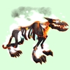Orange Infernal Hellhound w/ White Flames & Green Belly