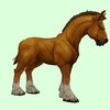 Light Chestnut Horse w/ White Socks & Short Mane/Tail