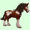 Chestnut Overo Horse w/ Stockings & Long Mane