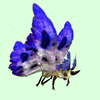 Beige Moth w/ Indigo & White Wings