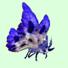 Indigo-Blue Moth w/ Indigo & White Wings