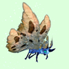 Cyan-Blue Moth w/ Beige Wings