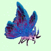 Pink Moth w/ Blue & Magenta Wings
