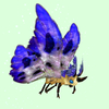 Yellow Moth w/ Indigo & White Wings