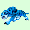 Glowing Blue Saber Cat